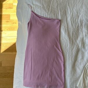 Pink Babaton Contour One-Shoulder Dress